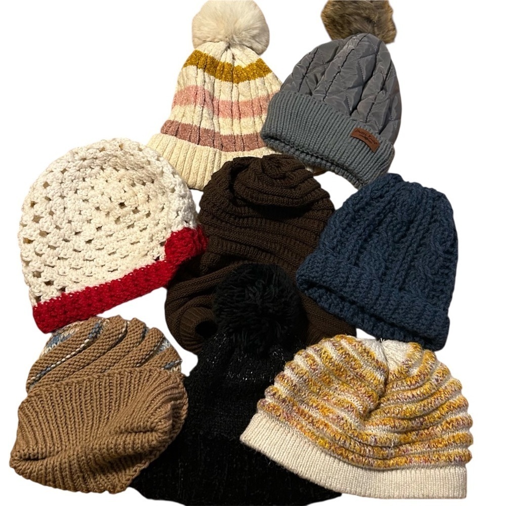 Lot of 8 Beanies- Multicolor Multi-Style all One Size